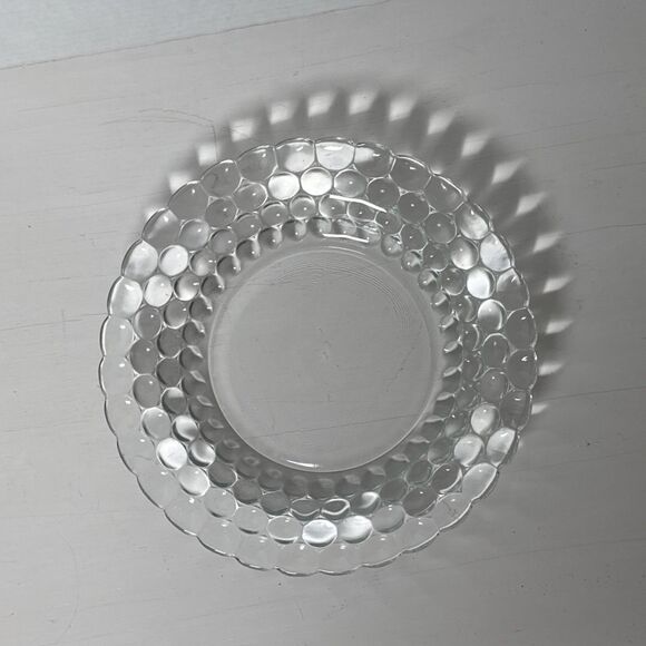 Vintage Clear Bubble Glass Round 8.75" Bowl Dish Bubble - Picture 6 of 9